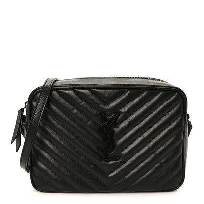 Saint Laurent Calfskin Matelasse Monogram Monochrome Lou Camera Bag Black 1 of 10