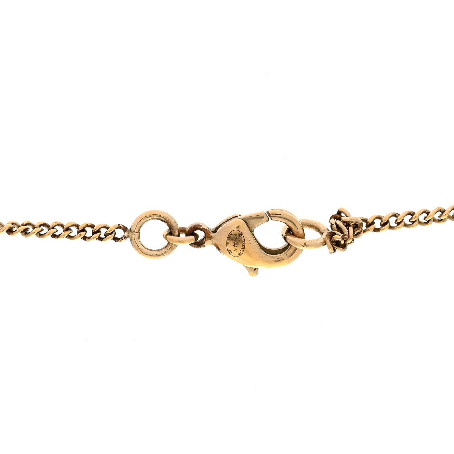 Crystal Pearl Twisted CC Drop Necklace Gold