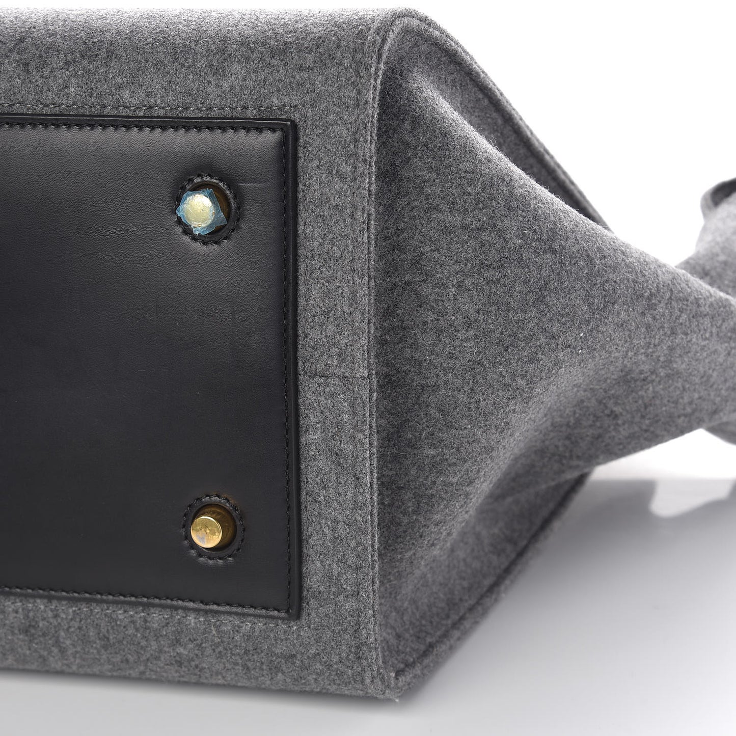 Felt Calfskin Large Tie Knot Tote Grey Black