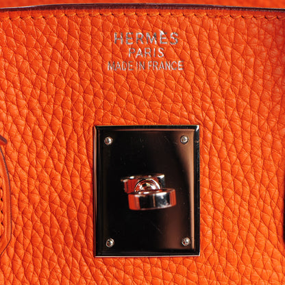 Hermes Taurillon Clemence Birkin 35 Orange 15 of 27