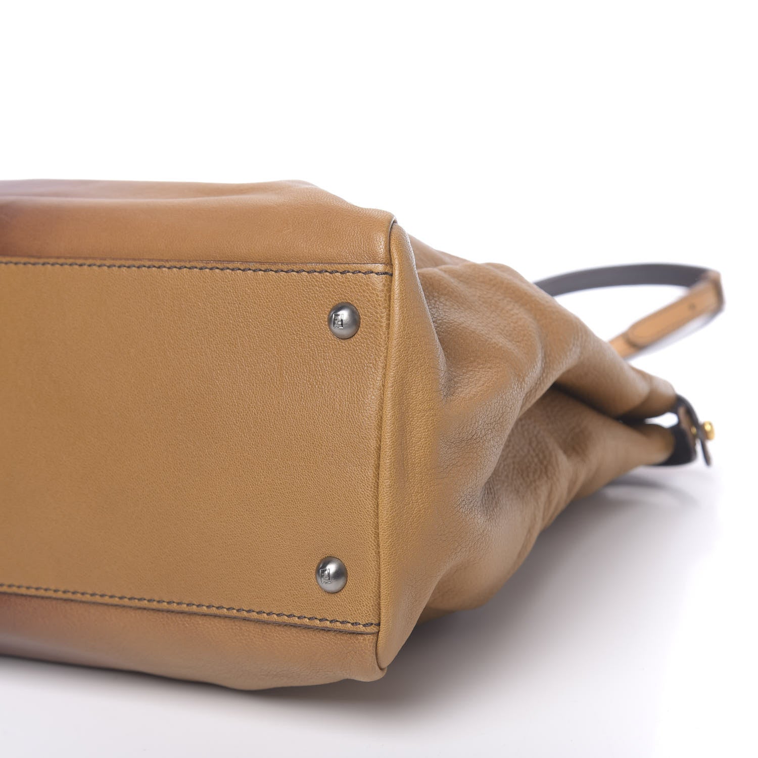 Fendi Goatskin Calf Hair Large Peekaboo Iconic Satchel Cuoio Moro 12 of 12