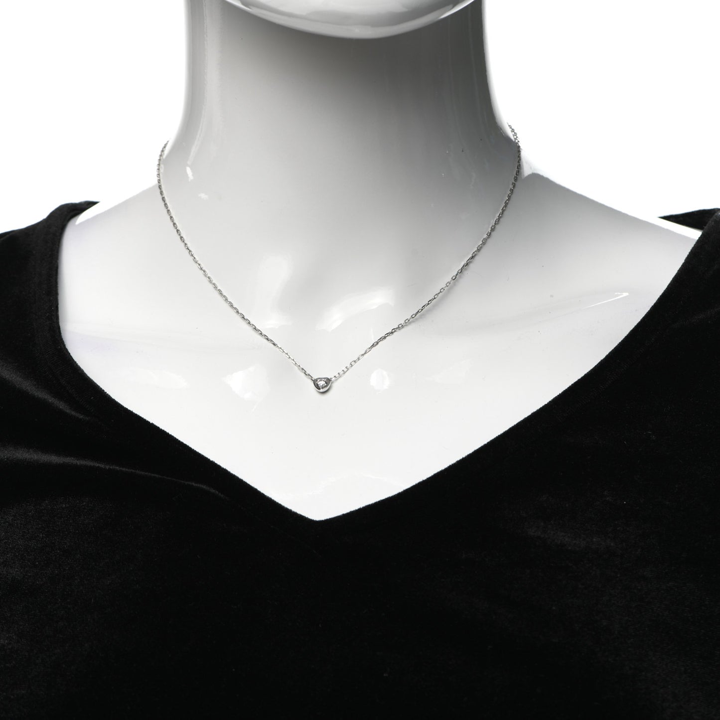 18K White Gold Diamond D'Amour Heart Pendant Necklace