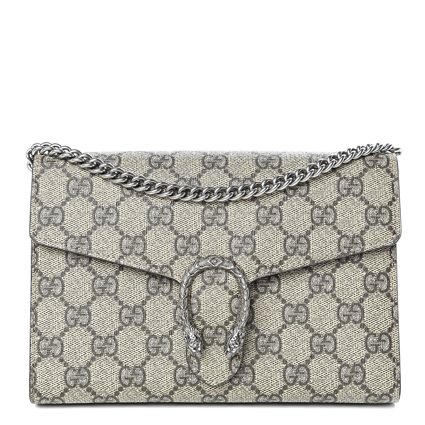 GG Supreme Monogram Mini Dionysus Chain Wallet Beige Vulcanic Red