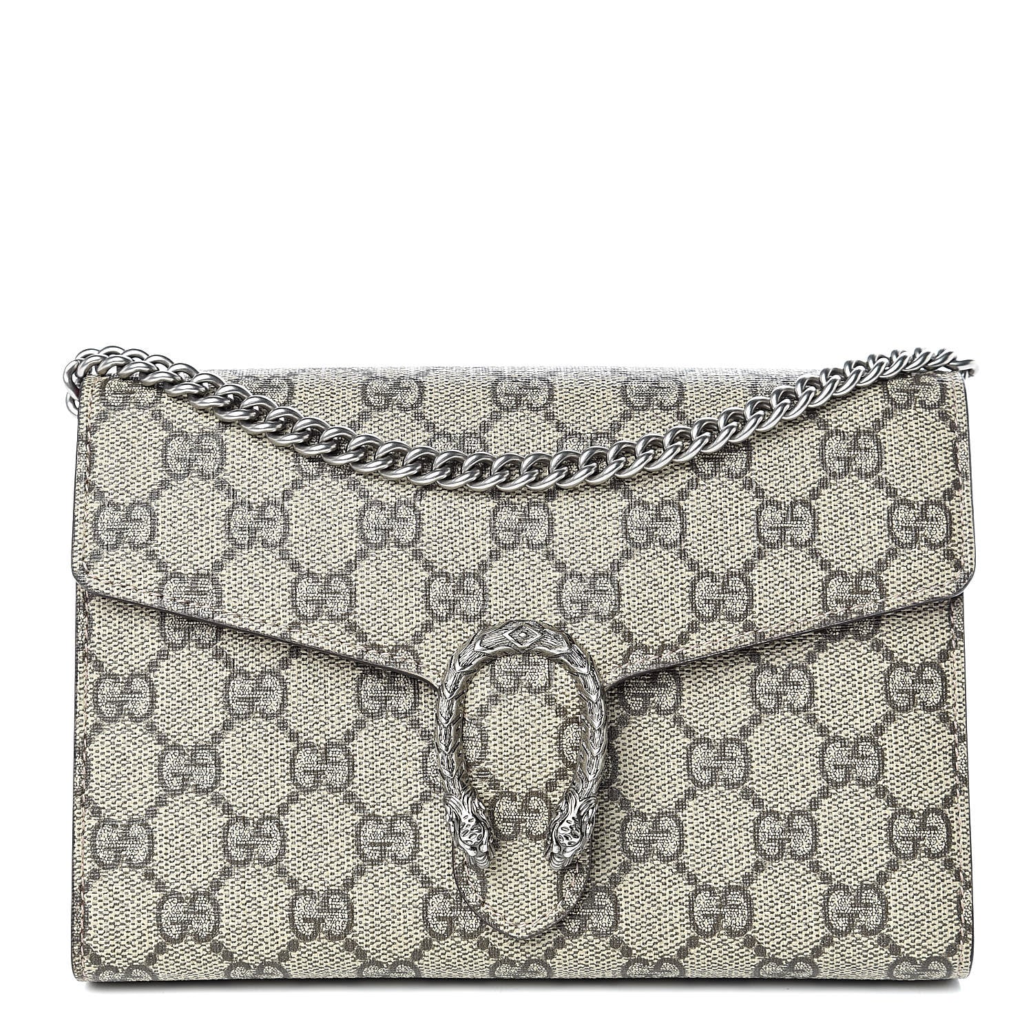 Gucci GG Supreme Monogram Mini Dionysus Chain Wallet Beige Vulcanic Red 1 of 10