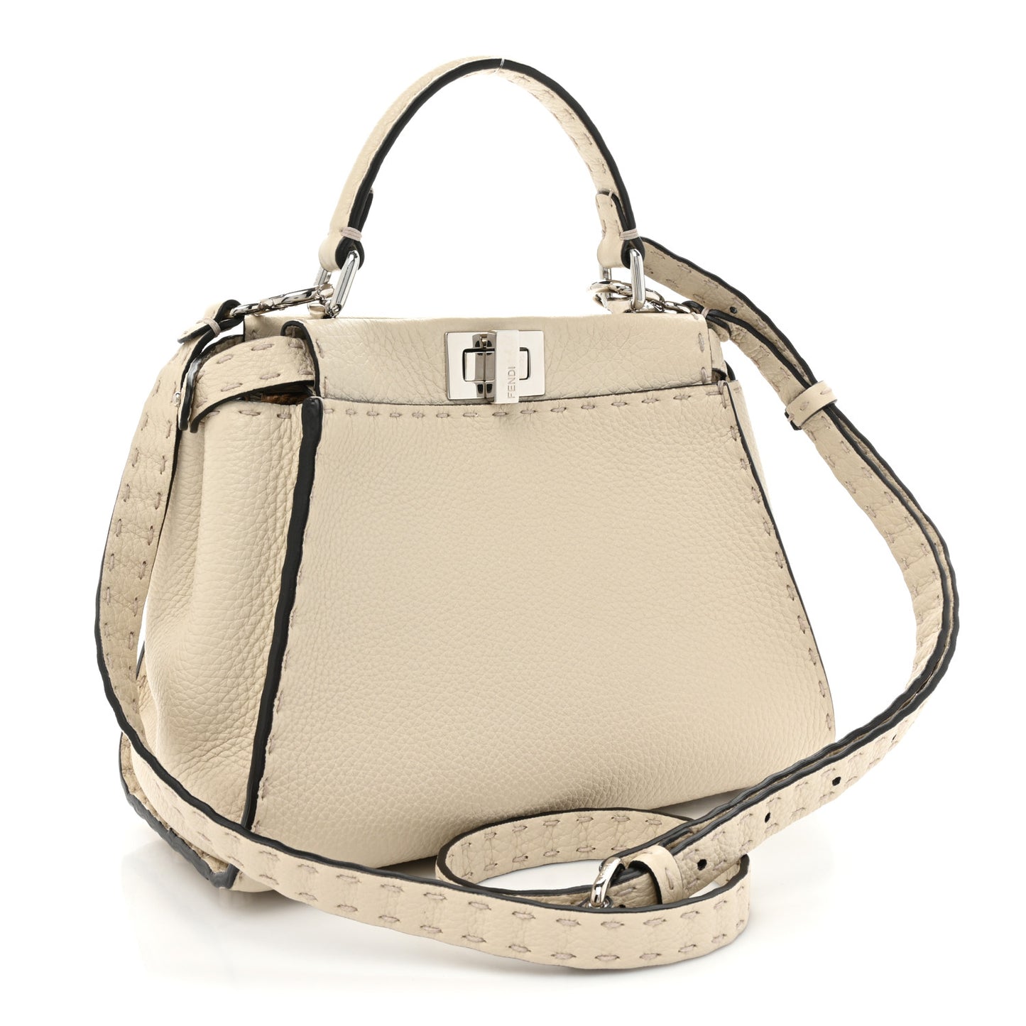 Cuoio Romano Selleria Mini Peekaboo Iconic Satchel Latte