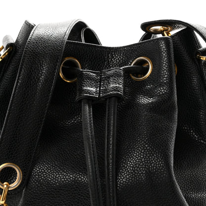 Chanel Caviar CC Drawstring Shoulder Bag Black 9 of 11