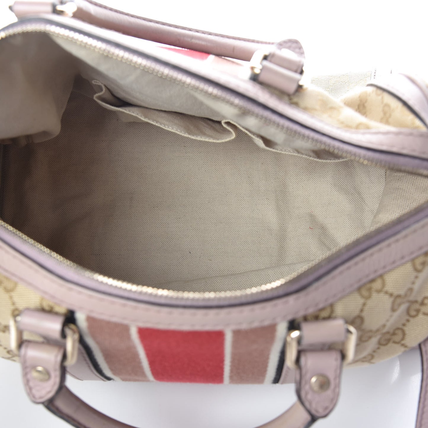 Monogram Selleria Calfskin Vintage Web Medium Boston New Sand Lilas