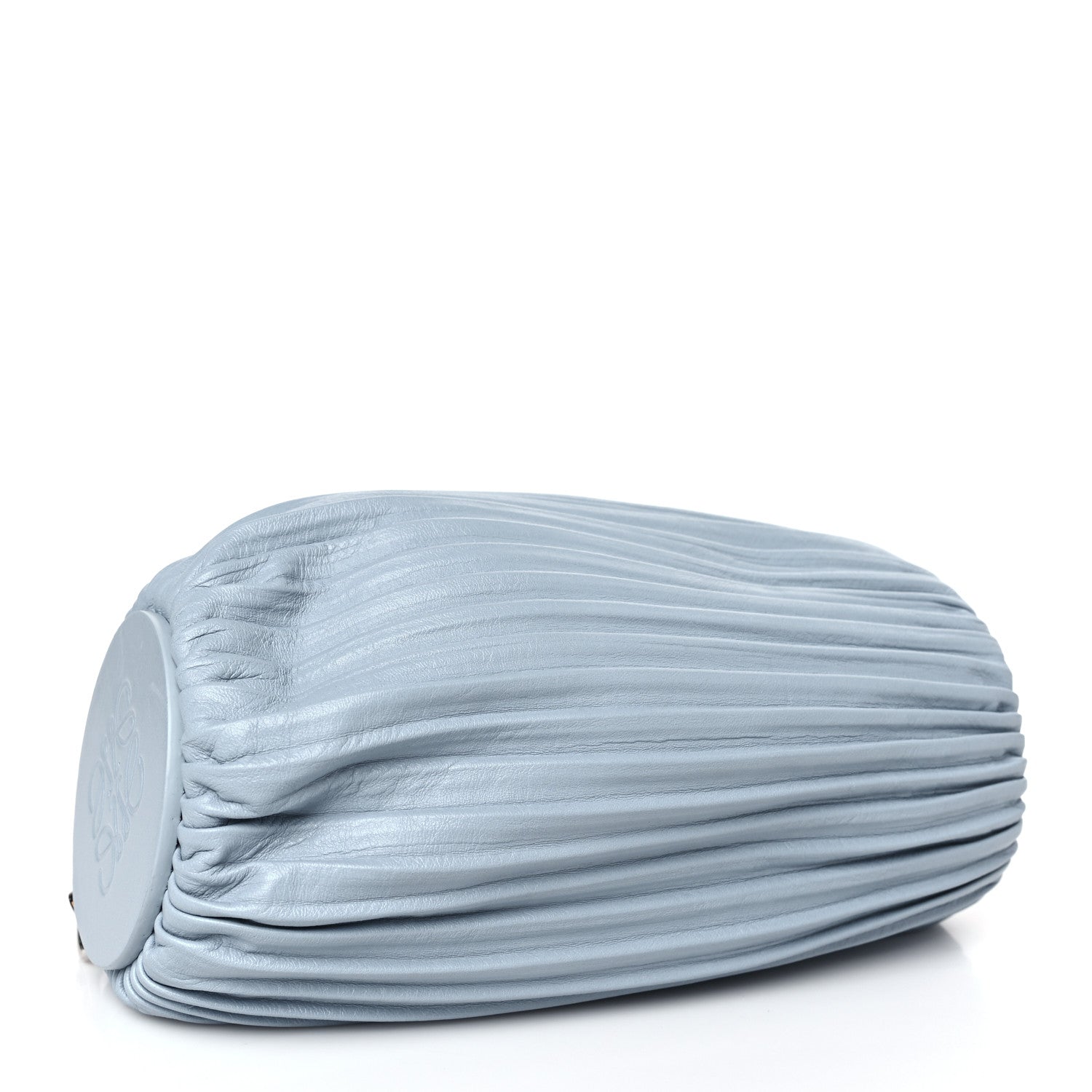 Loewe Lambskin Pleated Bracelet Pouch Shoulder Bag Dusty Blue 4 of 8