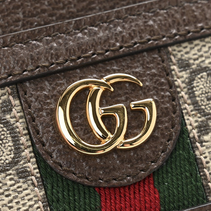 Gucci GG Supreme Monogram Textured Dollar Calfskin Ophidia Card Holder Beige Ebony New Acero 7 of 8