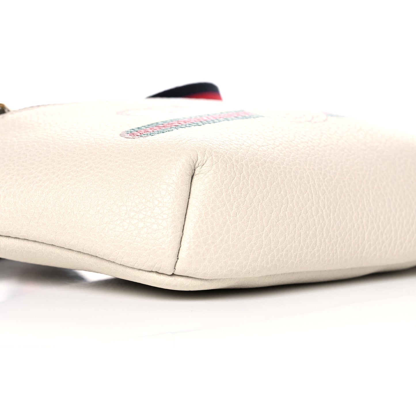 Grained Calfskin Small Logo Belt Bag White