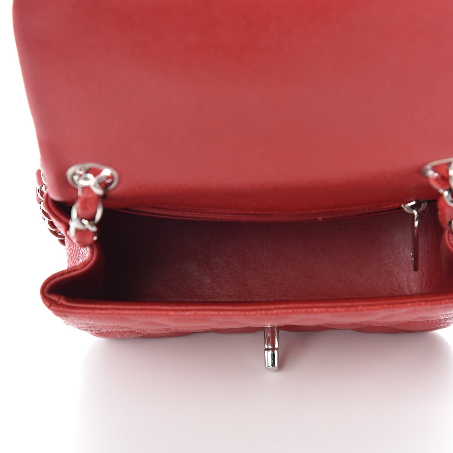 Chanel Caviar Quilted Mini Square Flap Red 7 of 9