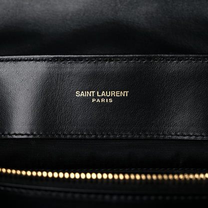 Saint Laurent Calfskin Y Quilted Monogram Large Loulou Chain Satchel Black 6 of 18