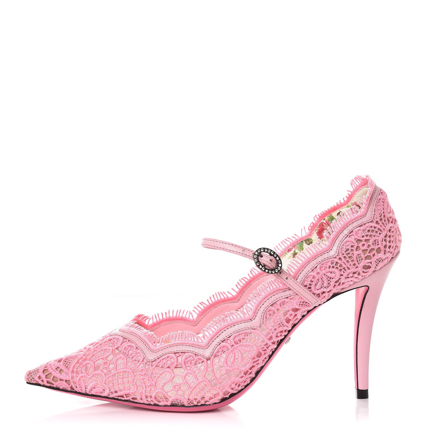 Gucci Lace Pizzo Venice Pumps 37 Sugar Pink 1 of 9