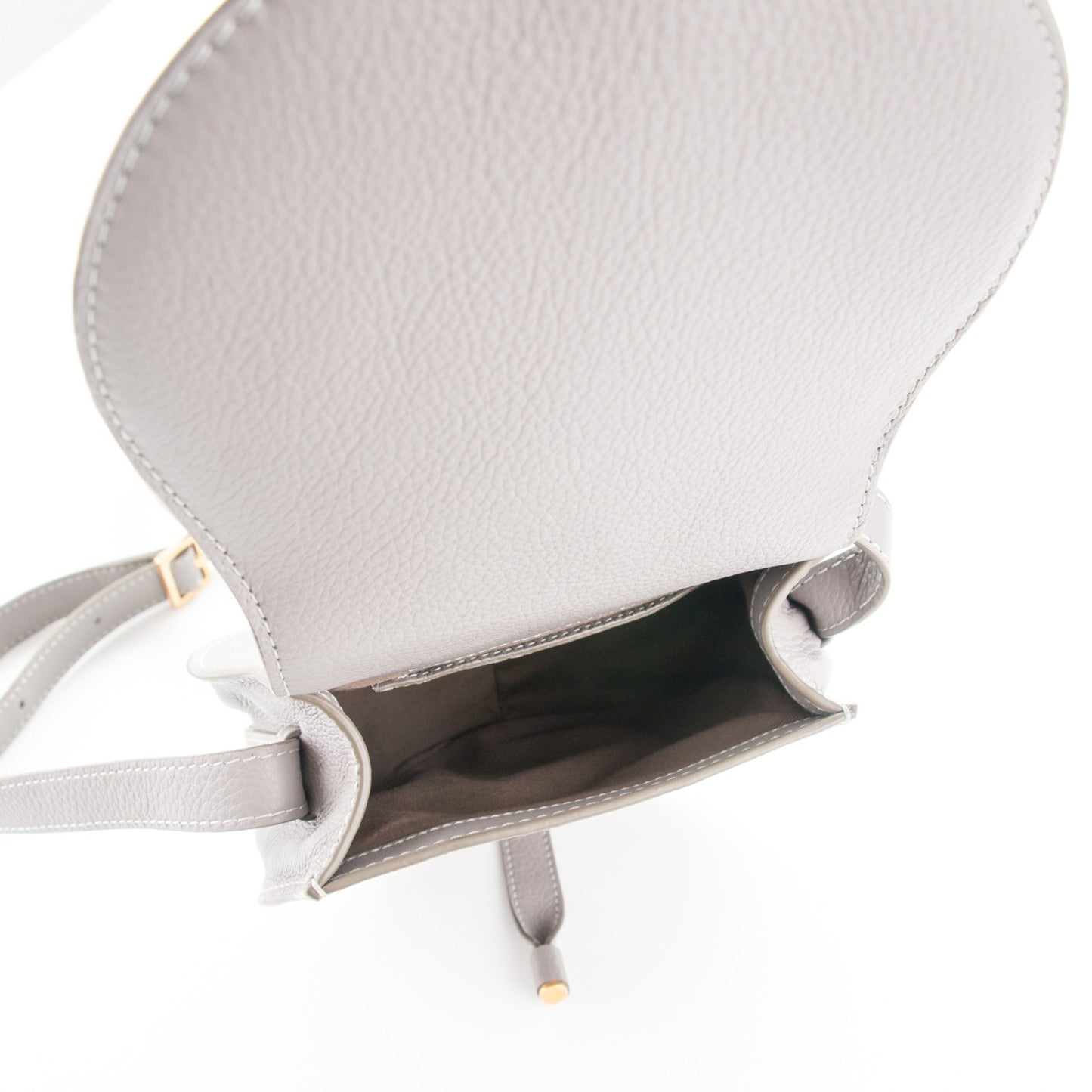Calfskin Mini Marcie Round Crossbody Bag Cashmere Grey