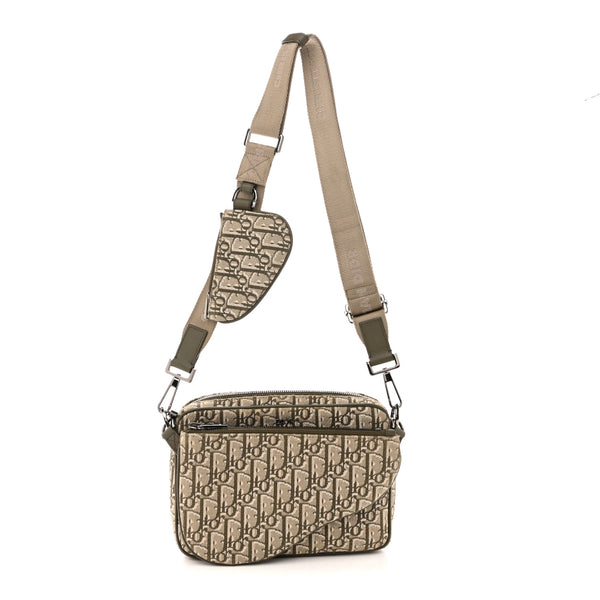 Christian Dior Oblique Saddle Triple Pouch Green 1875972
