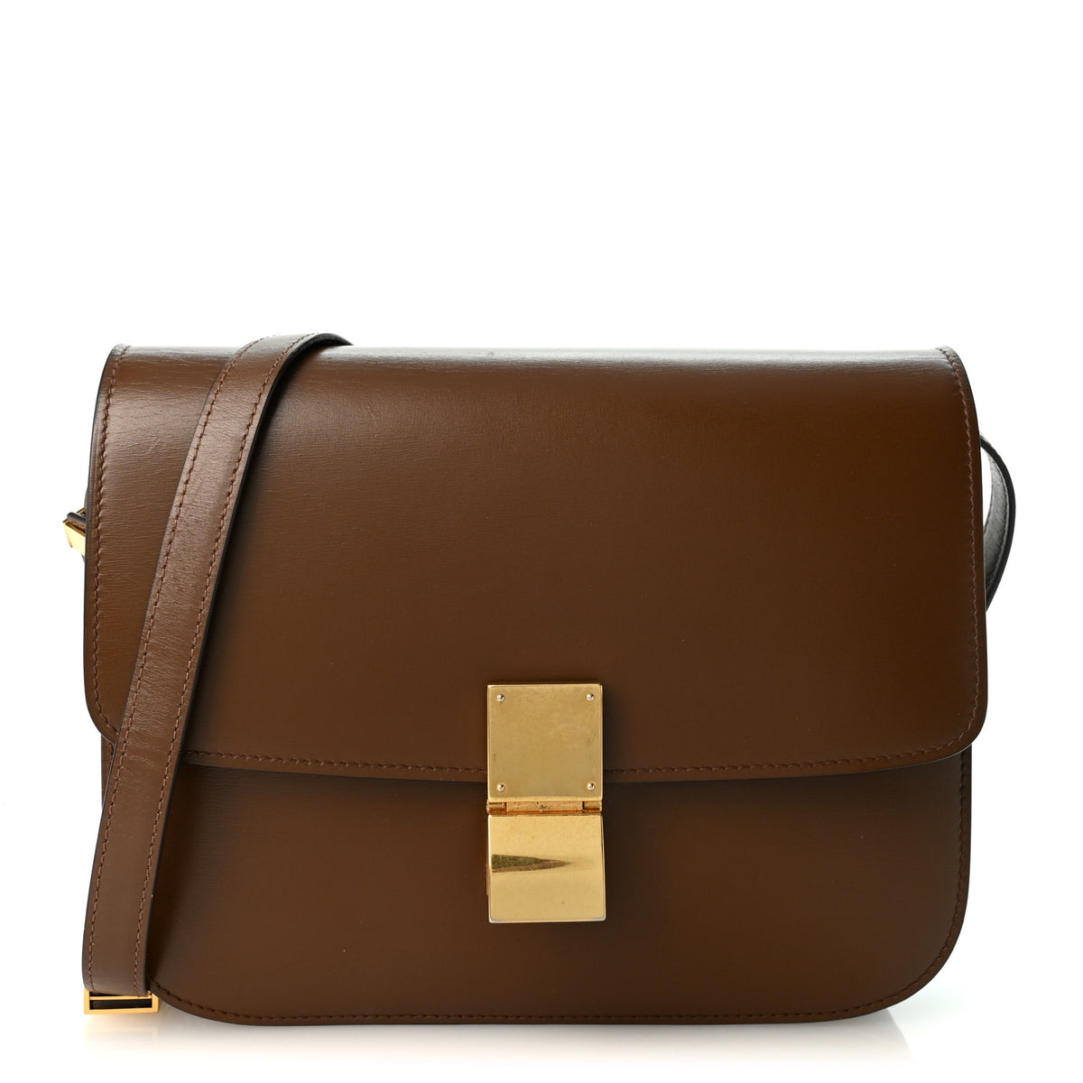Box Calfskin Medium Classic Box Flap Bag Camel