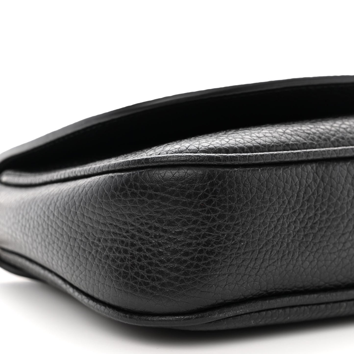 Pebbled Calfskin Medium Soho Flap Crossbody Black