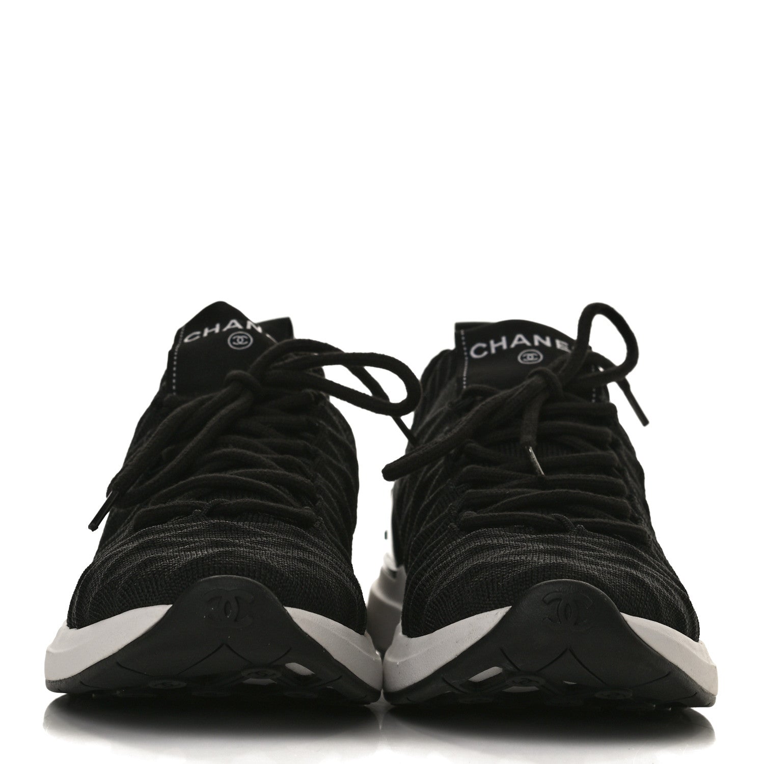 Chanel Fabric Logo Sneakers 35.5 Black 2 of 10