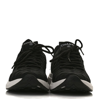 Chanel Fabric Logo Sneakers 35.5 Black 2 of 10
