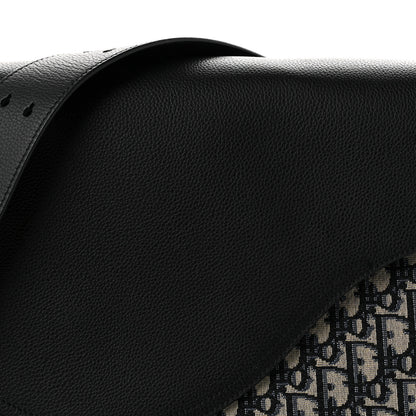 Christian Dior Grained Calfskin Oblique Large Saddle Messenger Black 8 of 12