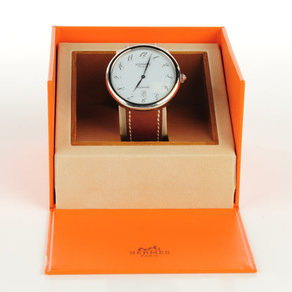 Hermes Stainless Steel Barenia 41mm Arceau Quartz Watch Fauve 4 of 6