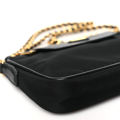 Prada Tessuto Nylon Saffiano Crossbody Bag Black 9 of 10