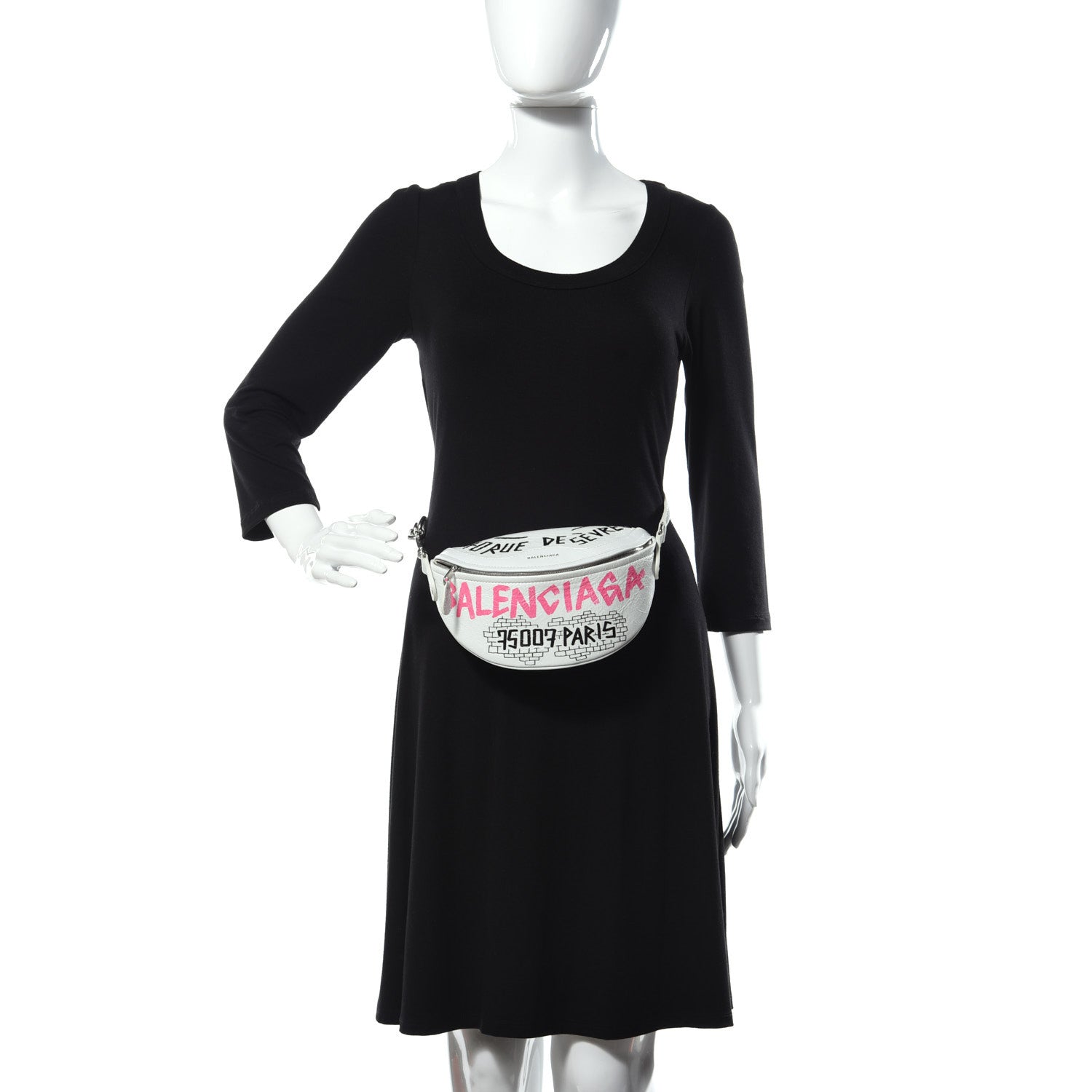 Balenciaga Agneau Arena Graffiti All Over XXS Souvenir Belt Bag White Multicolor 2 of 9