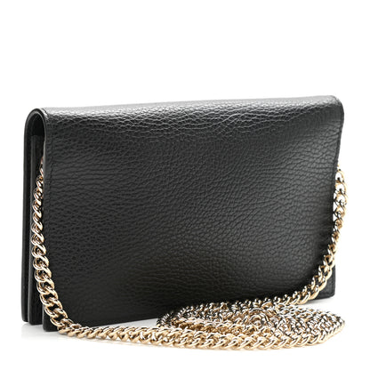 Gucci Dollar Calfskin Medium Betty Chain Wallet Black 2 of 9