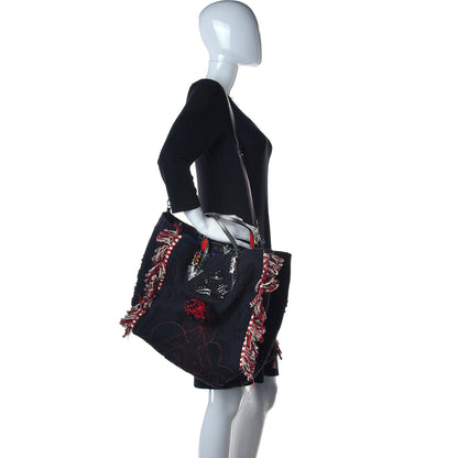 Christian Louboutin Cotton Embroidered Portugaba Black 2 of 10