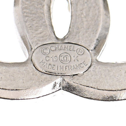 Chanel Pearl Crystal CC Snow Palace Earrings Silver 4 of 5