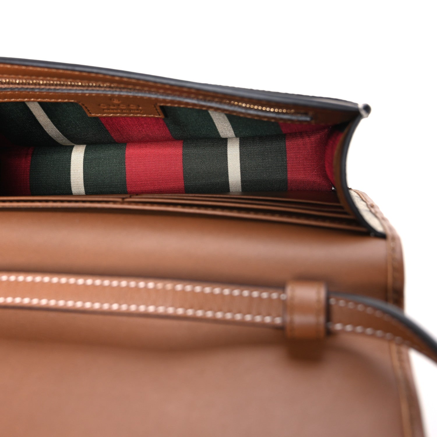 Gucci GG Emblem Monogram Wallet With Strap Beige Brown 5 of 10