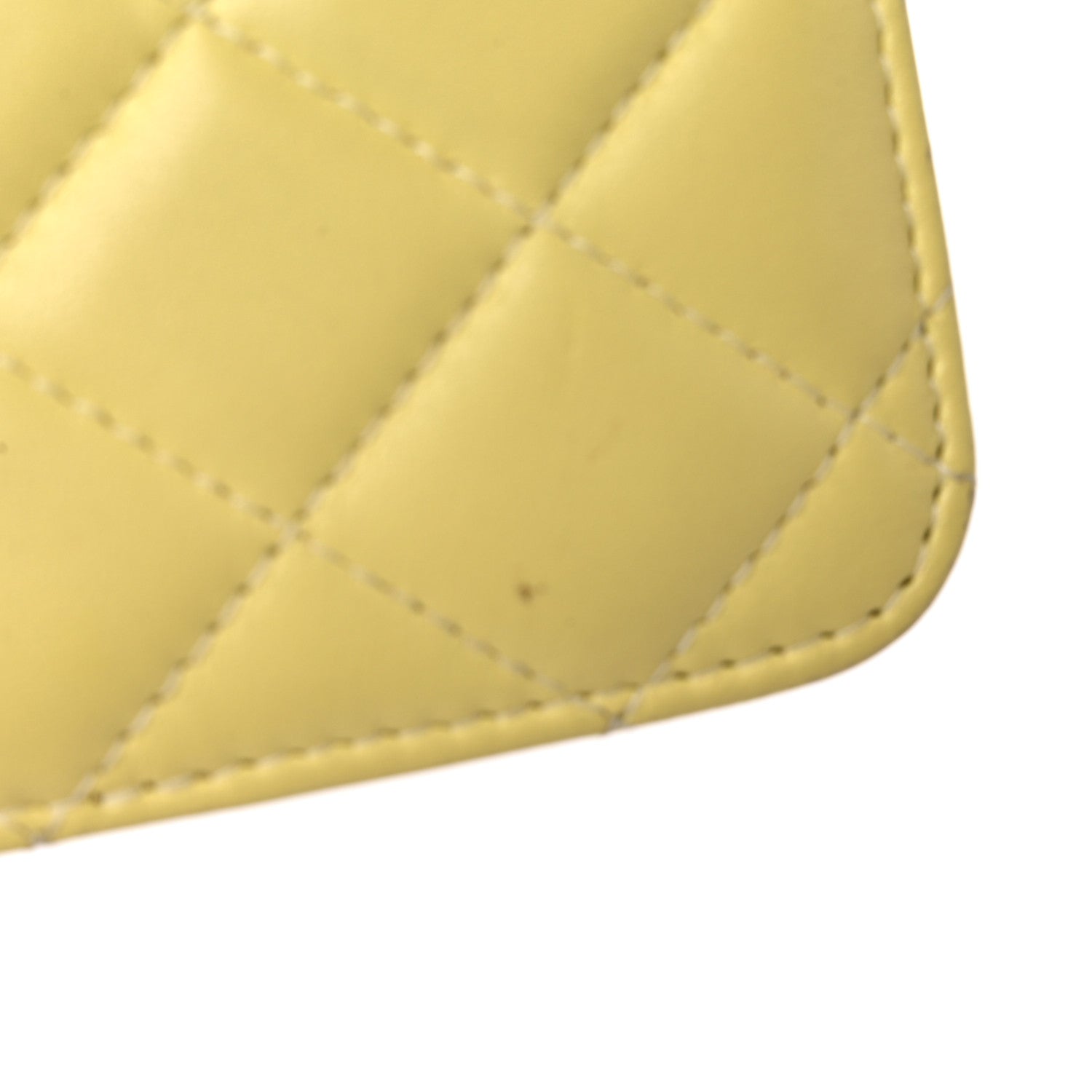 Chanel Lambskin Quilted Trendy CC Wallet On Chain WOC Yellow 19 of 24