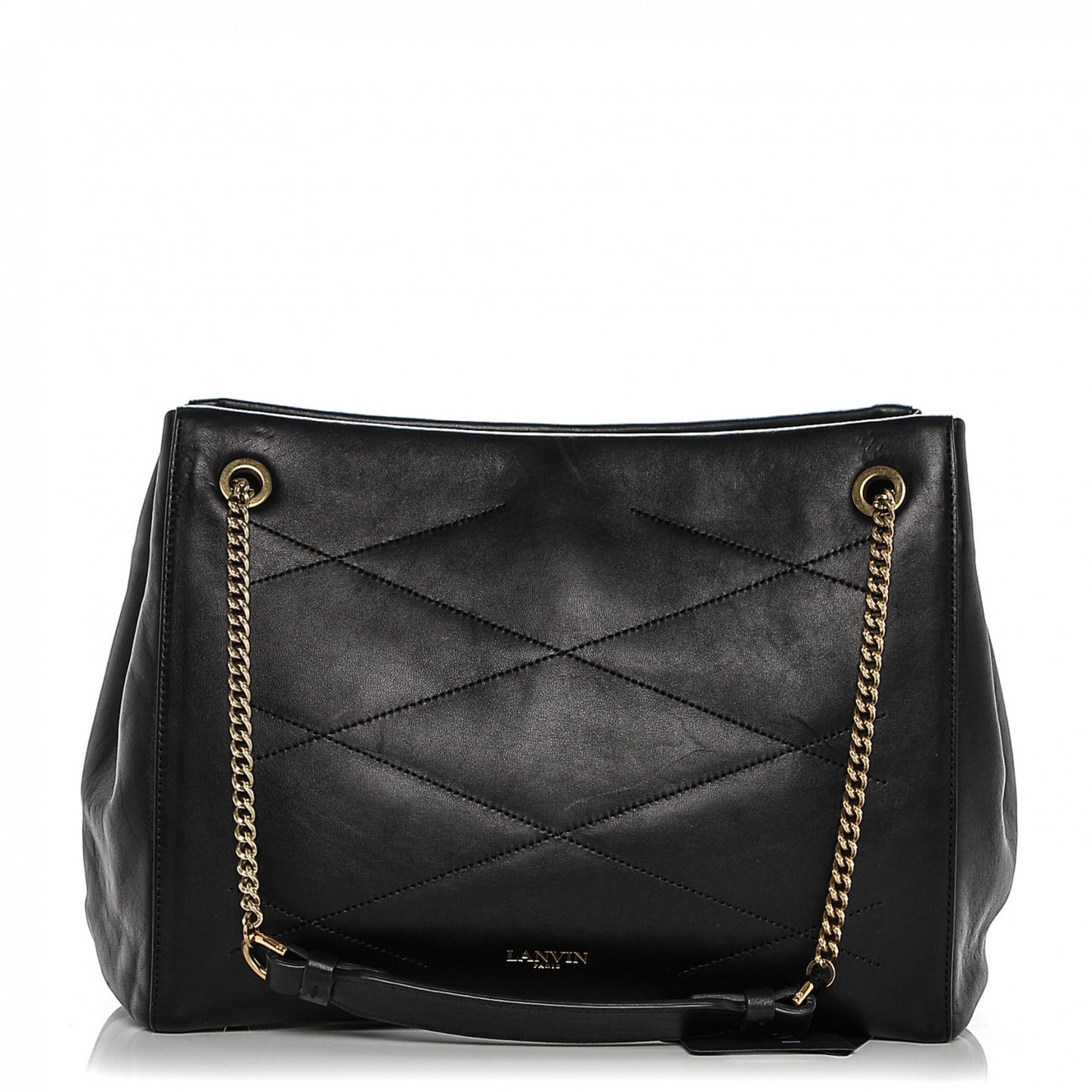 Lambskin Quilted Medium Sugar Shoulder Bag Black