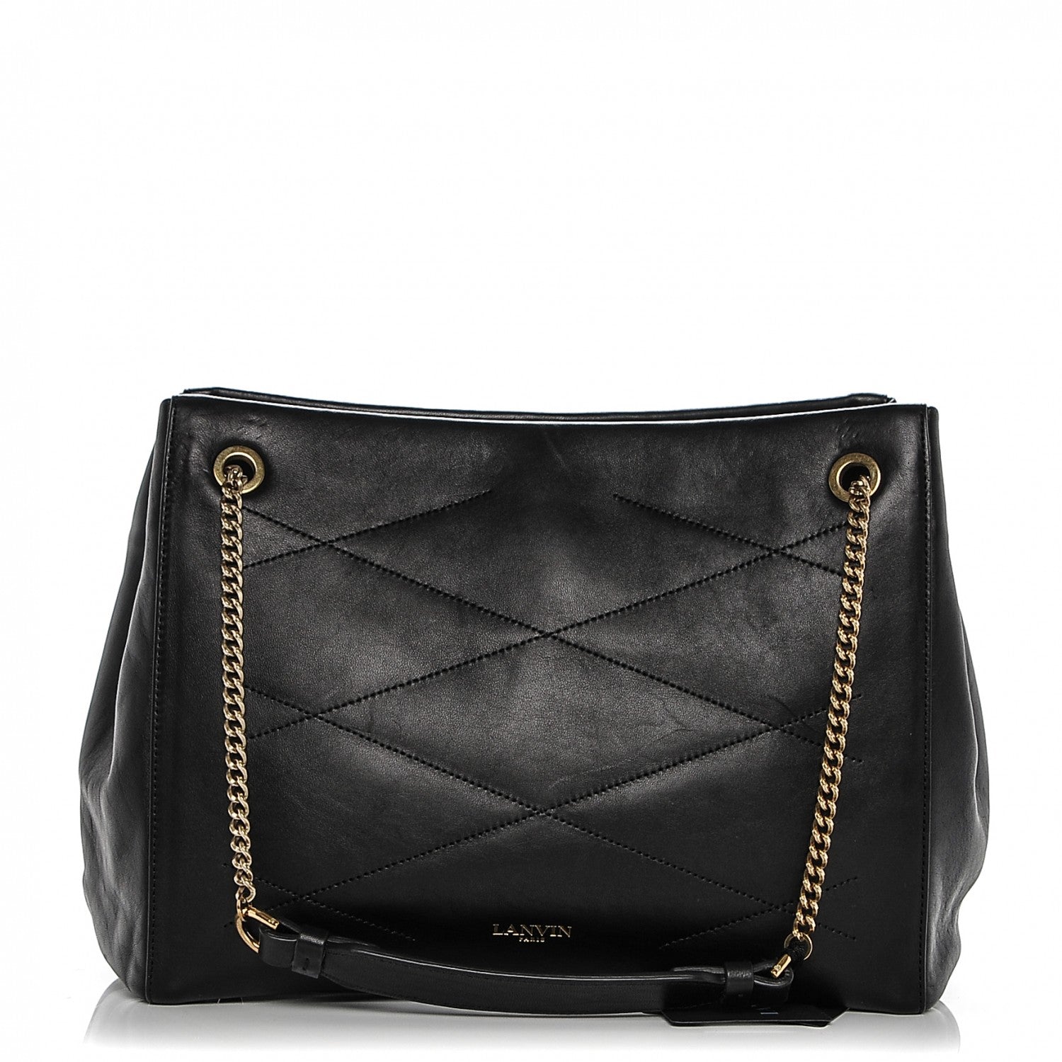 Lanvin Lambskin Quilted Medium Sugar Shoulder Bag Black 1 of 6