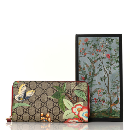 Gucci GG Supreme Monogram Tian Zip Around Wallet Beige Multicolor Red 9 of 9
