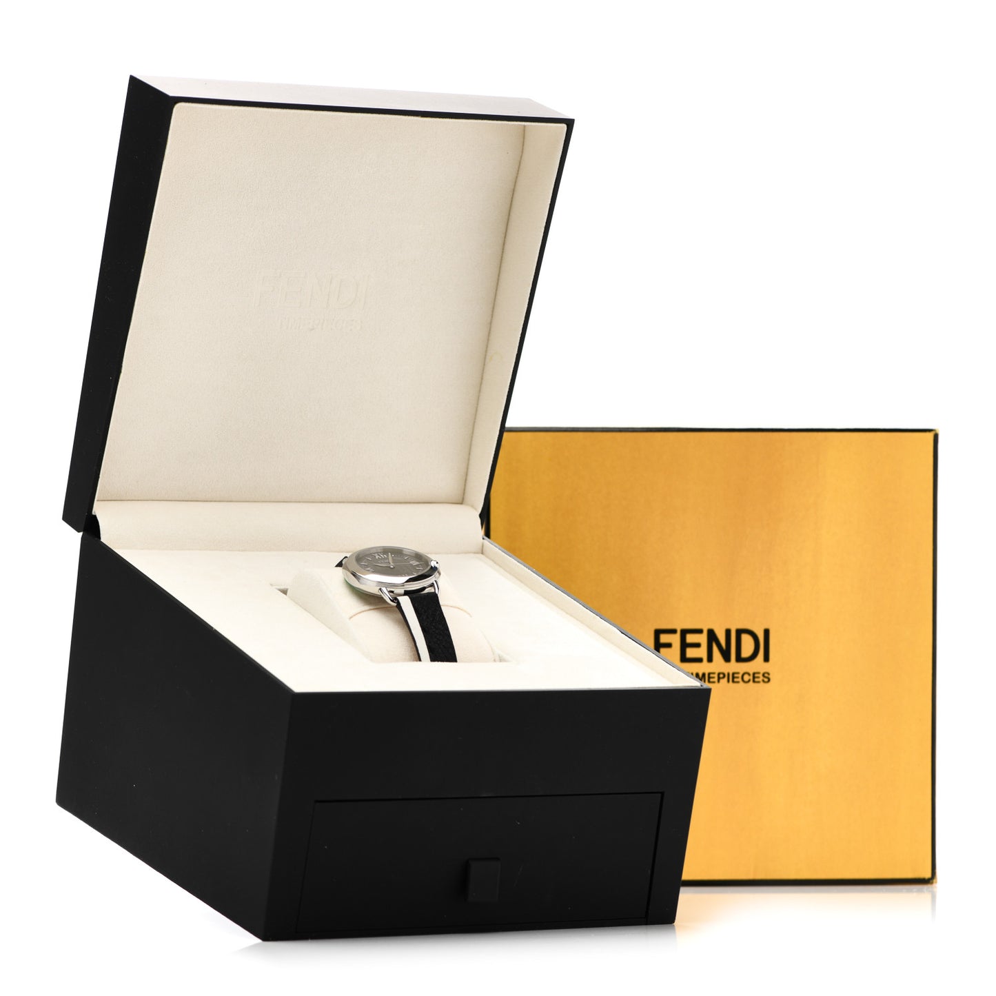 Stainless Steel Calfskin 38mm Selleria Two Tone Quartz Watch Grey