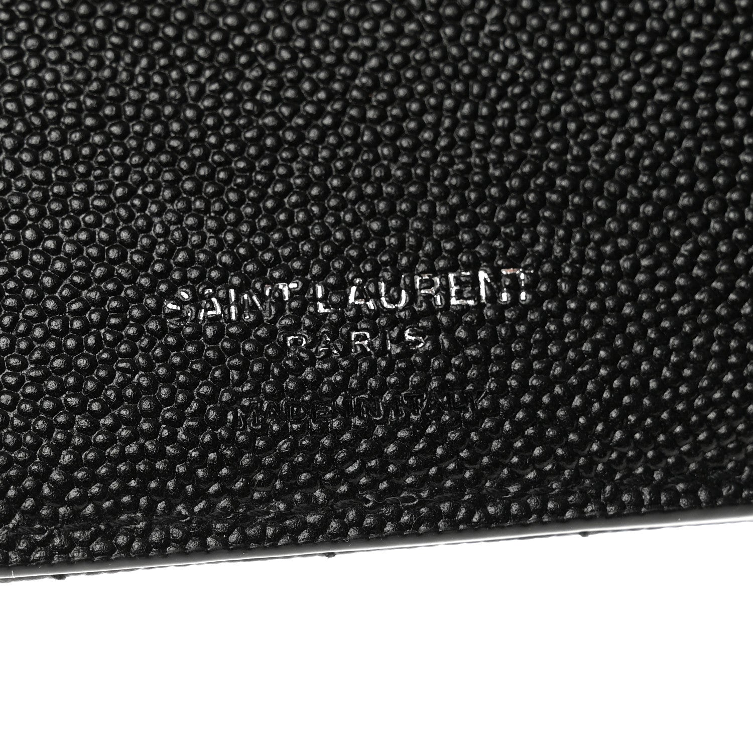 Saint Laurent Grain De Poudre Matelasse Chevron Monogram Zipped Two-Part Wallet Black 6 of 6