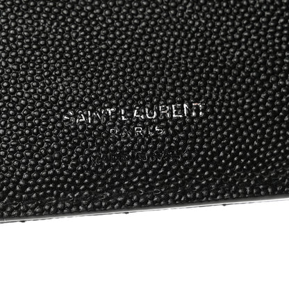 Saint Laurent Grain De Poudre Matelasse Chevron Monogram Zipped Two-Part Wallet Black 6 of 6