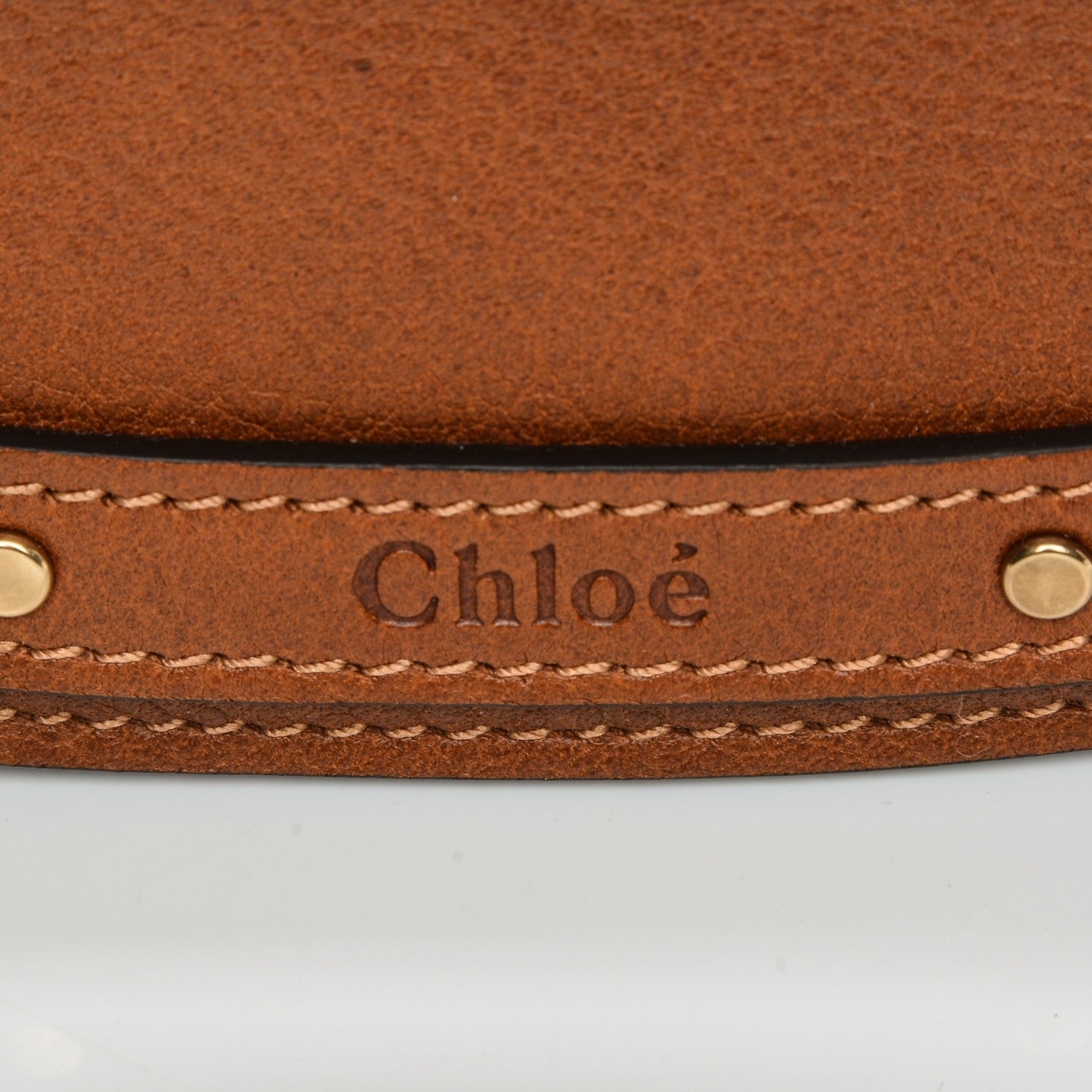 Chloe Calfskin Suede Small Nile Bracelet Bag Caramel 14 of 14