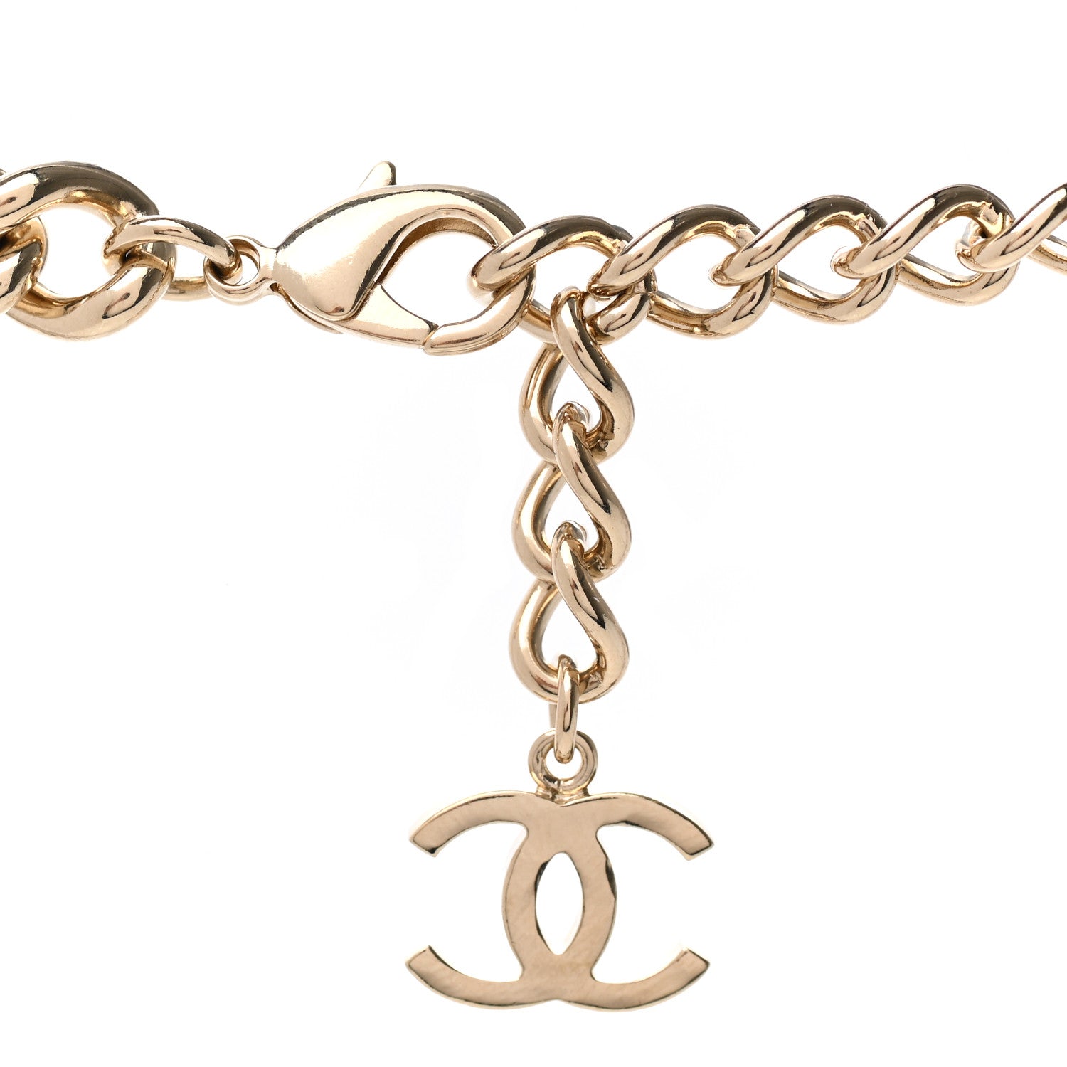 Chanel Metal Enamel CC Square Choker Gold Black White 6 of 6