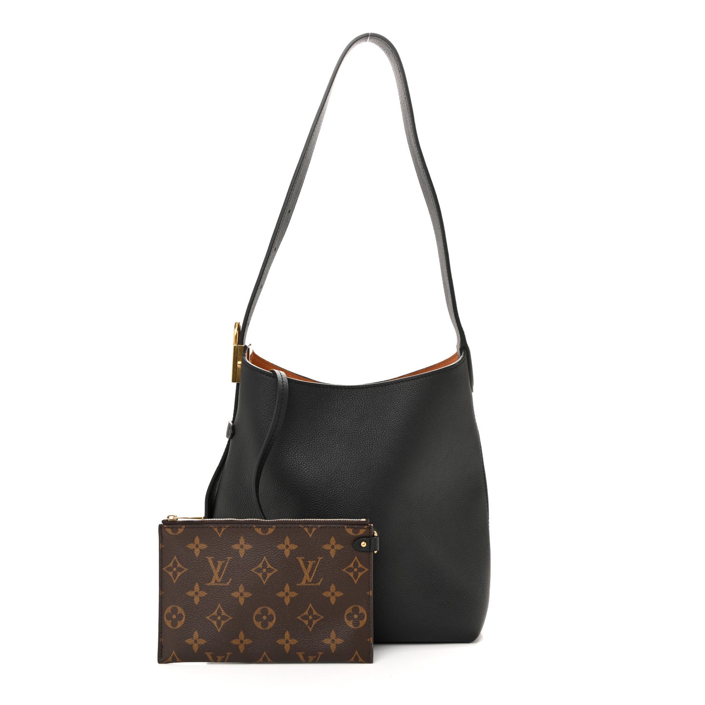 Grained Calfskin Low Key Hobo PM Black