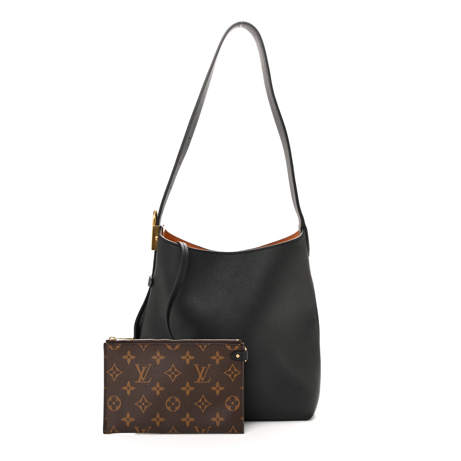 Louis Vuitton Grained Calfskin Low Key Hobo PM Black 3 of 10