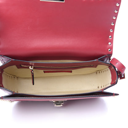 Valentino Garavani Vitello Medium Rockstud Flap Saddle Bag Scarlet 4 of 12