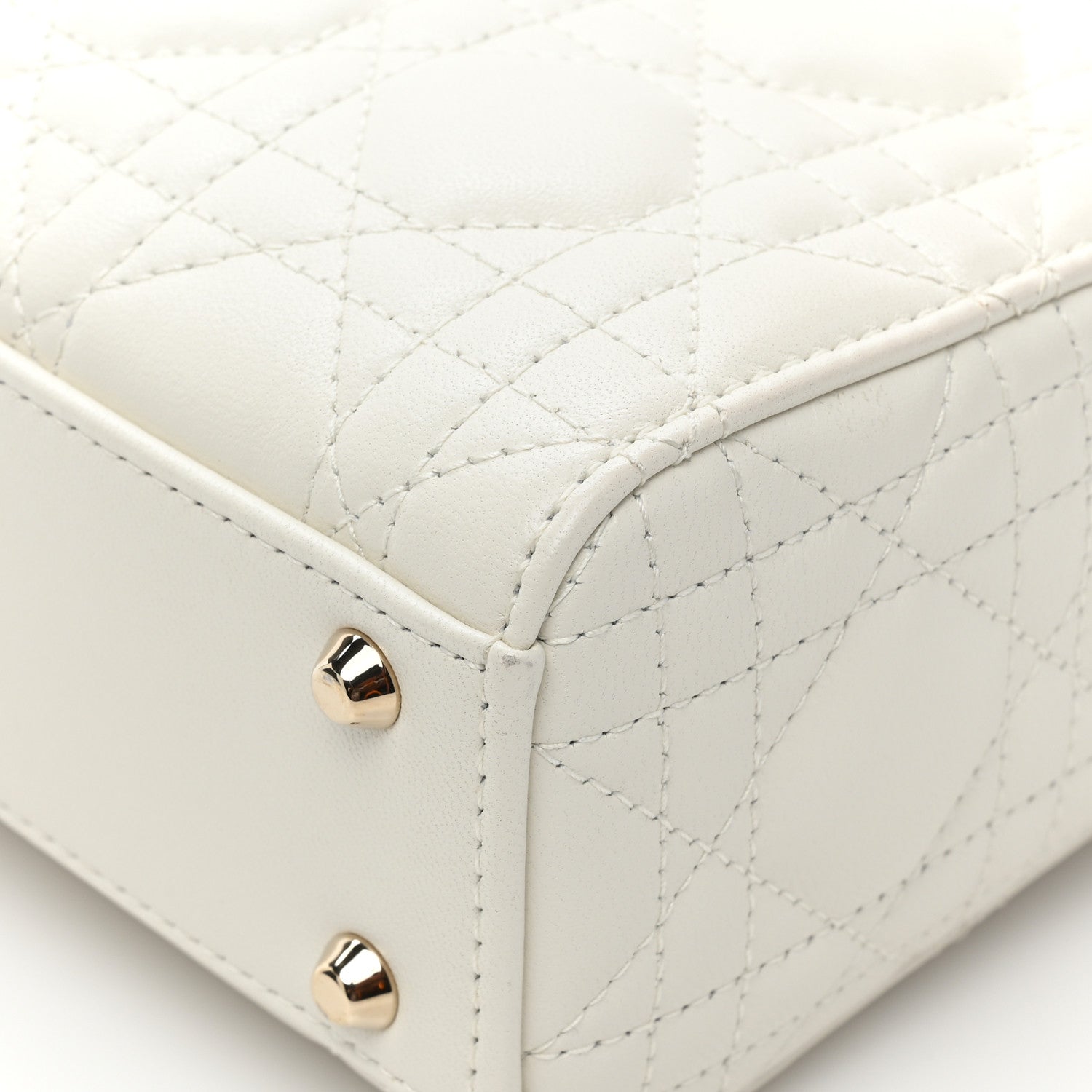 Christian Dior Lambskin Cannage Mini Lady Dior White 9 of 9