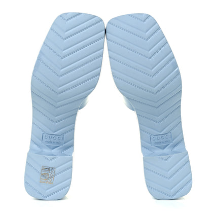 Gucci Rubber Gucci Logo Womens Platform 20/60mm Slide Sandals 38 Porcelain Light Blue 7 of 10