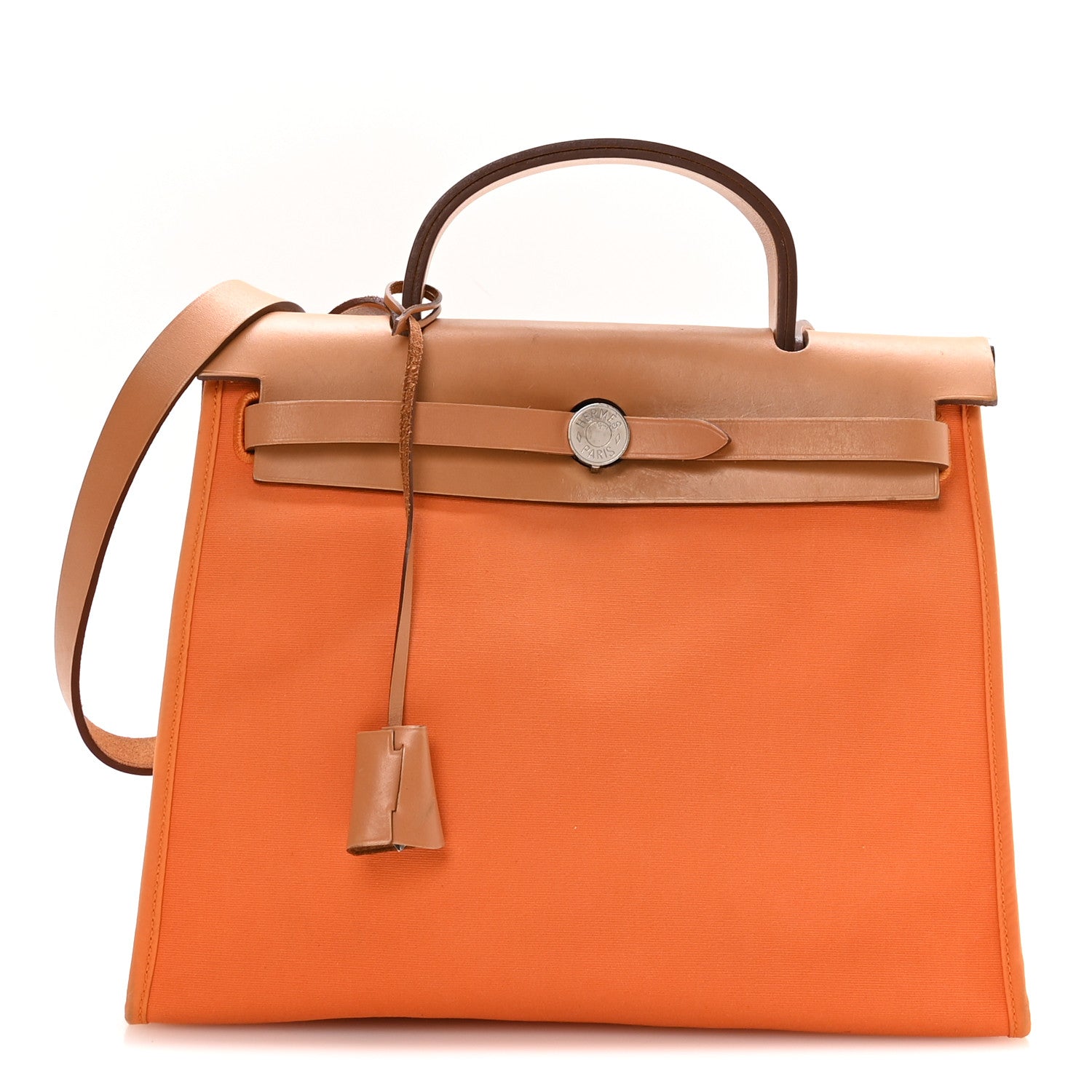 Hermes Vache Hunter Toile Herbag Zip 31 PM Orange 1 of 11