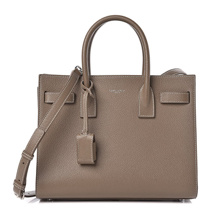 Saint Laurent Grained Calfskin Topstich Baby Sac De Jour Taupe 1 of 12