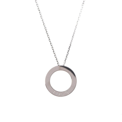 Cartier 18K White Gold 3 Diamonds LOVE Pendant Necklace 5 of 7