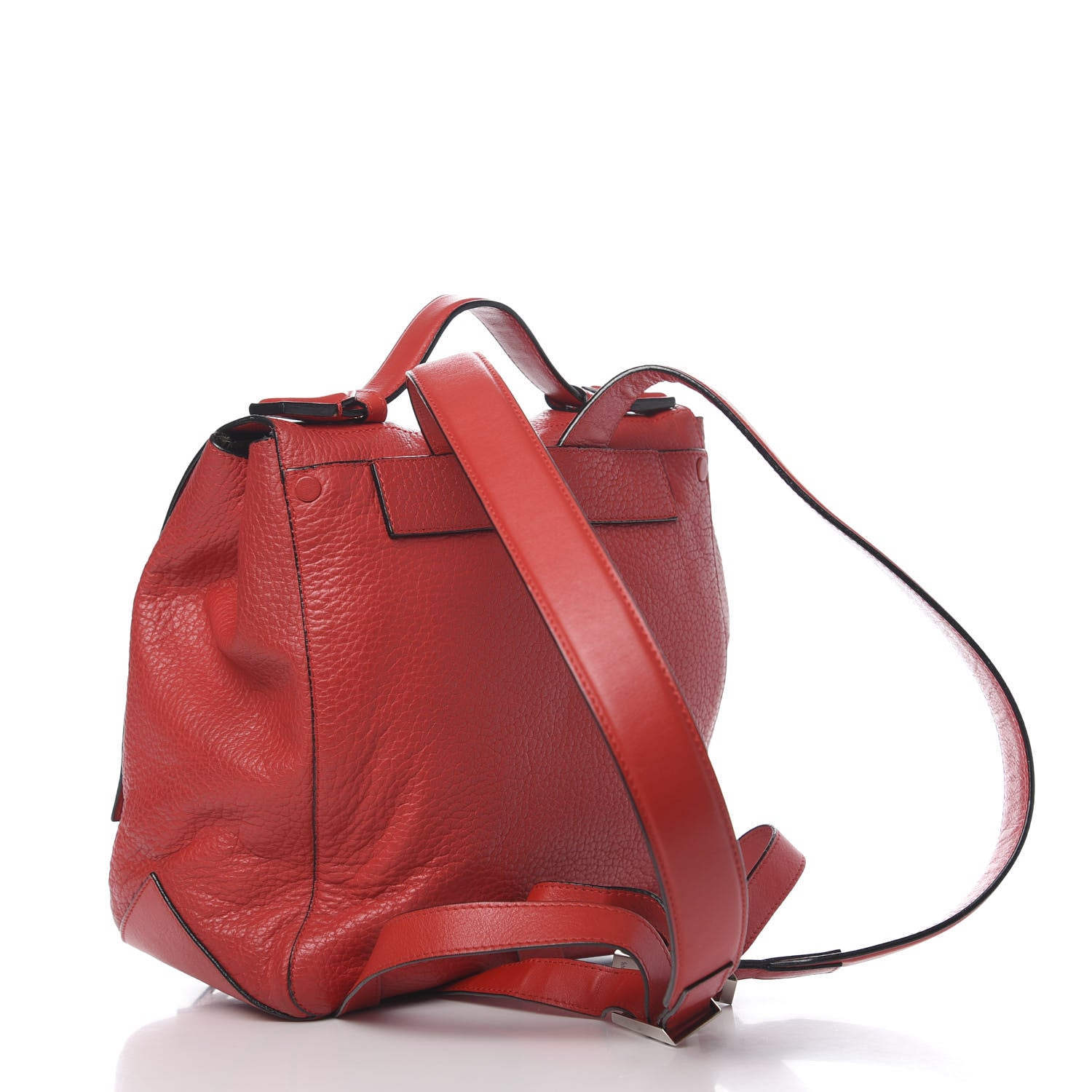 Proenza Schouler Pebbled Calfskin PS Courier Backpack Red 2 of 17