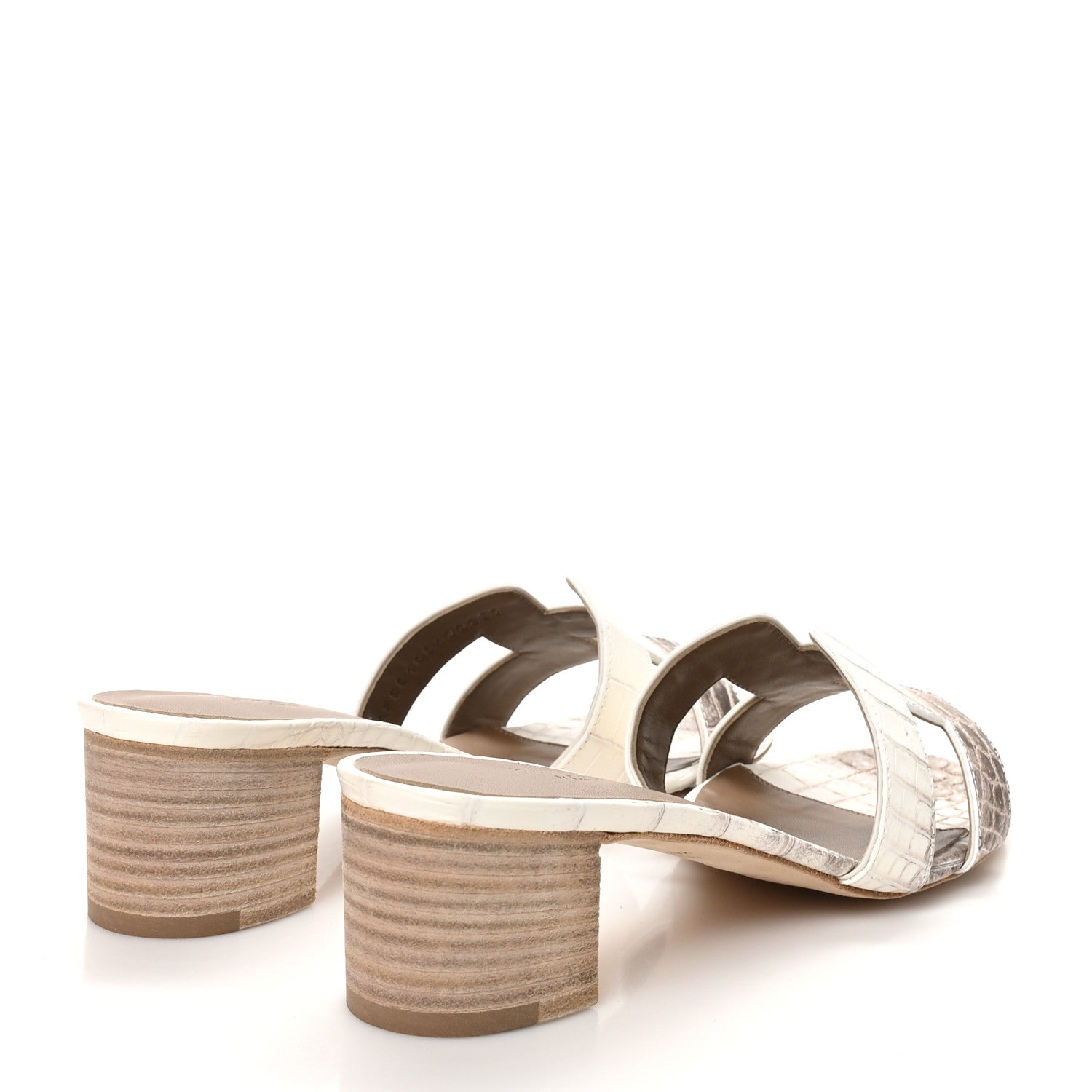 Hermes Matte Niloticus Crocodile Himalaya Oasis Sandals 38.5 White 5 of 10